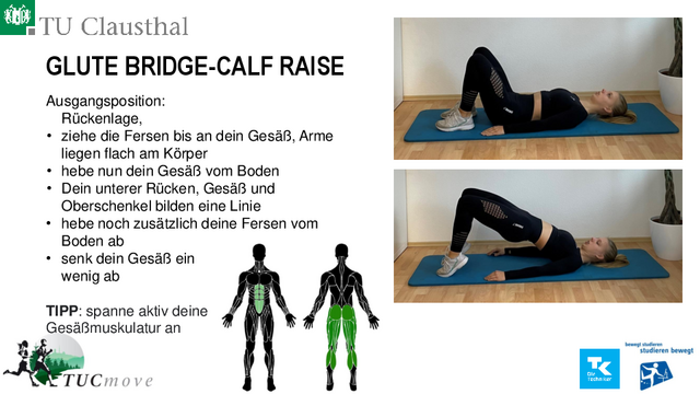 GLUTE BRIDGE-CALF RAISE